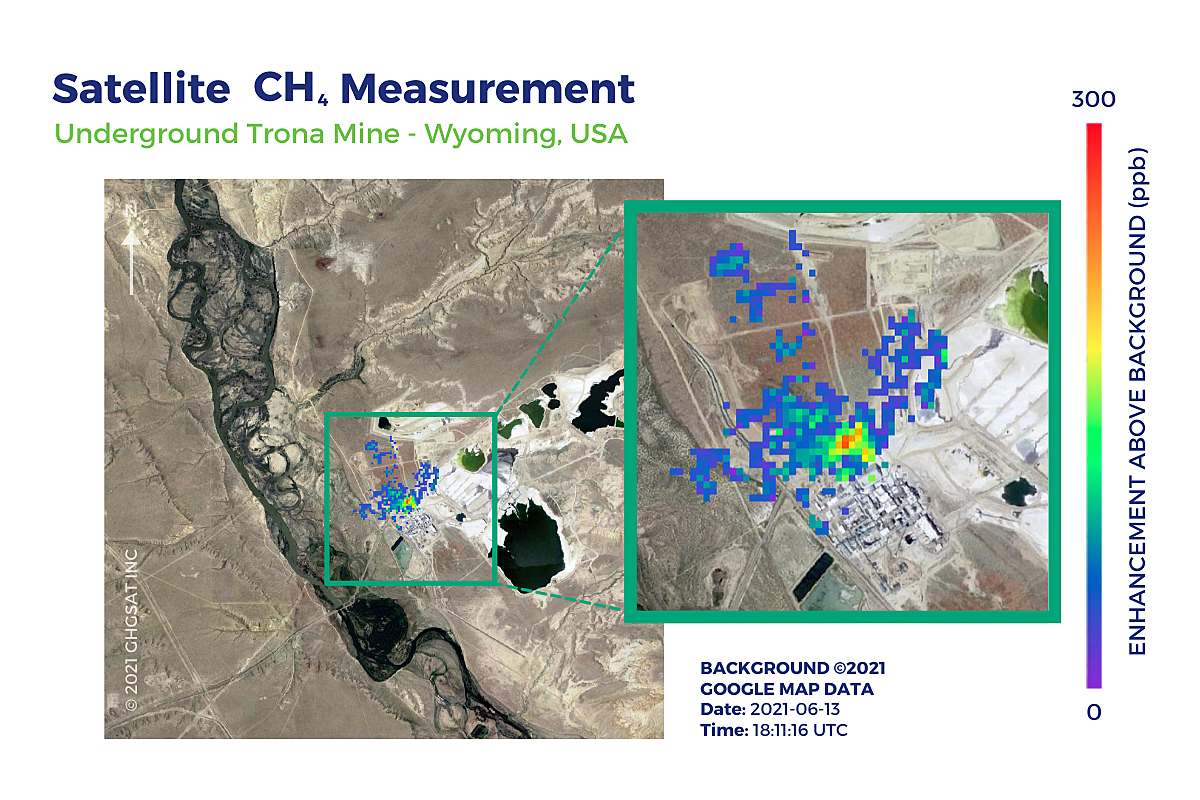 First satellite capture of methane emissions from trona mine GHGSat