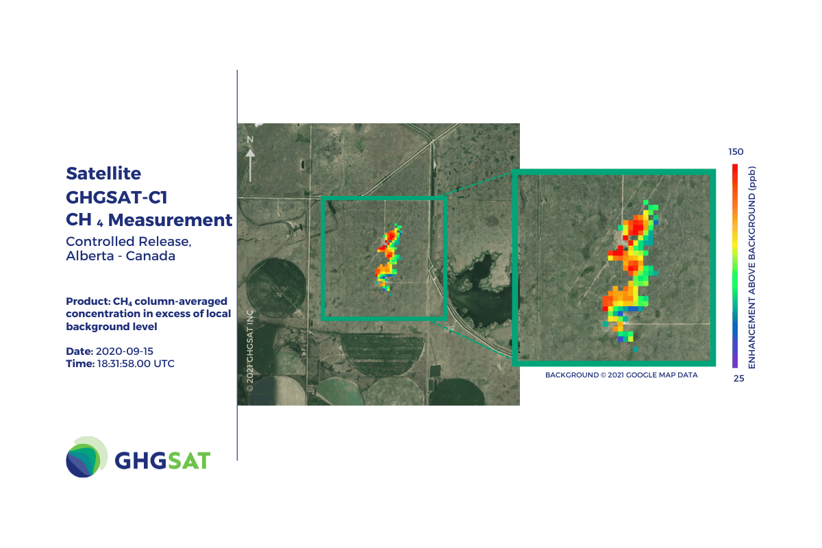 Smallest methane emission ever detected by satellite